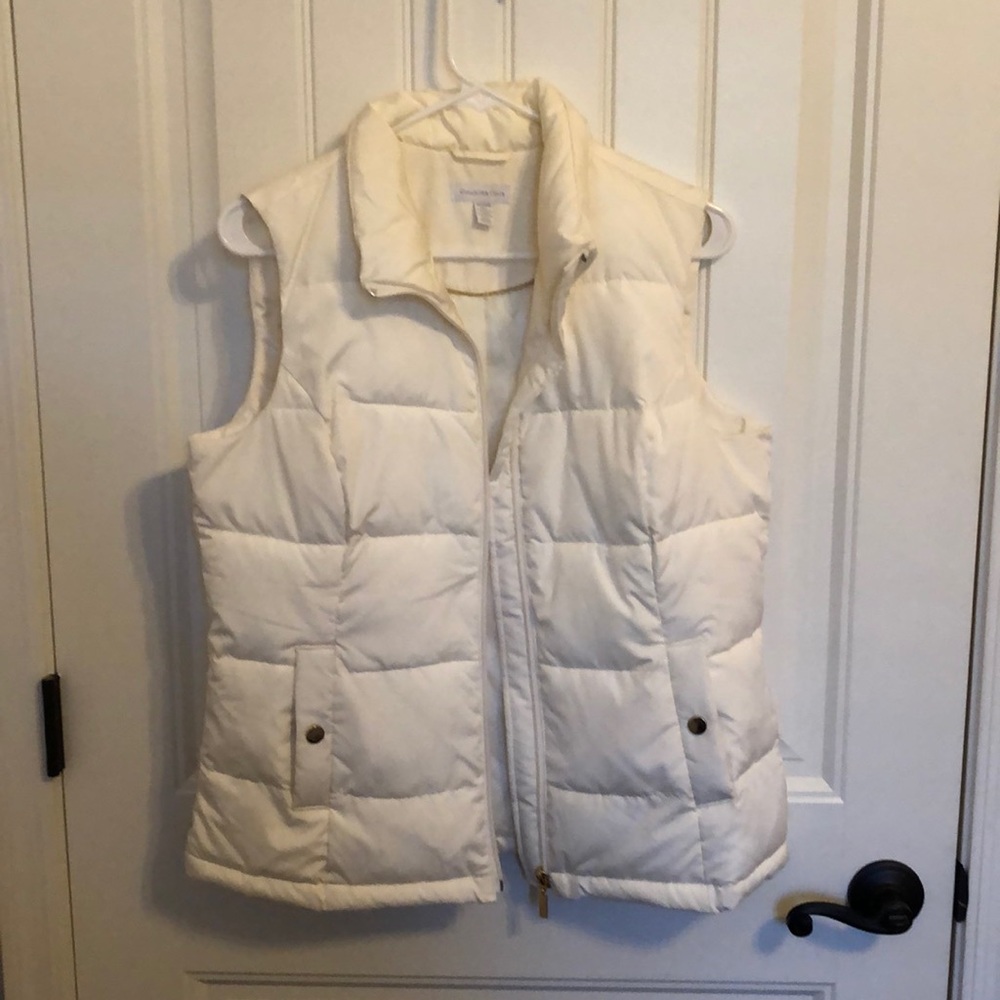 Cream colored puffy vest